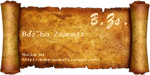 Bába Zsanett névjegykártya